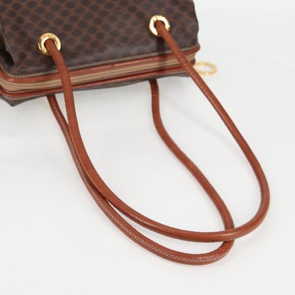 CELINE Macadam Canvas Shoulder Bag Pvc Leather Brown Gold - Picture 7 of 13